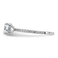 14K White Gold 1.33 Carat Certified Lab Grown Diamond VS SI+ G+ Round Complete Solitaire Ring with Flair Engagement view 3