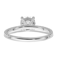 14K White Gold 1.33 Carat Certified Lab Grown Diamond VS SI+ G+ Round Complete Solitaire Ring with Flair Engagement view 5