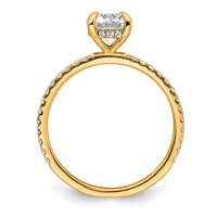 14K Yellow Gold 1.33 Carat Certified Lab Grown Diamond VS+ F+ Round Complete Solitaire Ring with Flair Engagement view 2