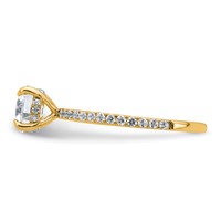 14K Yellow Gold 1.33 Carat Certified Lab Grown Diamond VS+ F+ Round Complete Solitaire Ring with Flair Engagement view 3