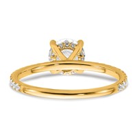 14K Yellow Gold 1.33 Carat Certified Lab Grown Diamond VS+ F+ Round Complete Solitaire Ring with Flair Engagement view 5