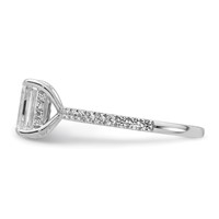 14K White Gold 2 Carat Certified Lab Grown Diamond VS+ F+ Emerald Complete Solitaire Ring with Flair Engagement view 3