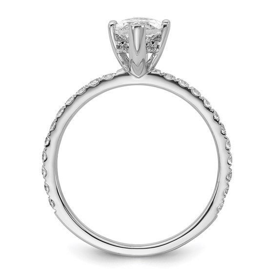 14k White Gold 2 carat Certified Lab Grown Diamond VS/SI+ G+ Marquise Complete Solitaire with Flair Engagement Ring