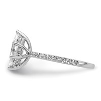 14K White Gold 2 Carat Certified Lab Grown Diamond VS SI+ G+ Marquise Complete Solitaire Ring with Flair Engagement view 3