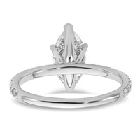 14K White Gold 2 Carat Certified Lab Grown Diamond VS SI+ G+ Marquise Complete Solitaire Ring with Flair Engagement view 5