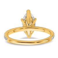 14K Yellow Gold 2 Carat Certified Lab Grown Diamond VS+ F+ Marquise Complete Solitaire Ring with Flair Engagement view 5