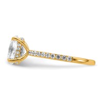 14K Yellow Gold 1.88 Carat Certified Lab Grown Diamond VS SI+ G+ Oval Complete Solitaire Ring with Flair Engagement view 3