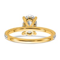 14K Yellow Gold 1.88 Carat Certified Lab Grown Diamond VS SI+ G+ Oval Complete Solitaire Ring with Flair Engagement view 5