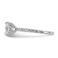 14K White Gold 2 Carat Certified Lab Grown Diamond VS SI+ G+ Princess Complete Solitaire Ring with Flair Engagement view 3