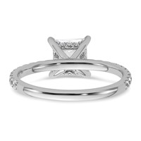 14K White Gold 2 Carat Certified Lab Grown Diamond VS SI+ G+ Princess Complete Solitaire Ring with Flair Engagement view 5