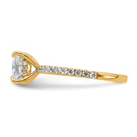 14K Yellow Gold 2 Carat Certified Lab Grown Diamond VS SI+ G+ Princess Complete Solitaire Ring with Flair Engagement view 3