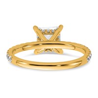14K Yellow Gold 2 Carat Certified Lab Grown Diamond VS SI+ G+ Princess Complete Solitaire Ring with Flair Engagement view 5