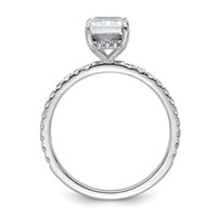 14K White Gold 2 Carat Certified Lab Grown Diamond VS+ F+ Radiant Complete Solitaire Ring with Flair Engagement view 2