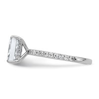 14K White Gold 2 Carat Certified Lab Grown Diamond VS+ F+ Radiant Complete Solitaire Ring with Flair Engagement view 3