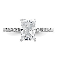 14K White Gold 2 Carat Certified Lab Grown Diamond VS+ F+ Radiant Complete Solitaire Ring with Flair Engagement view 4