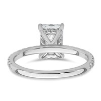 14K White Gold 2 Carat Certified Lab Grown Diamond VS+ F+ Radiant Complete Solitaire Ring with Flair Engagement view 5
