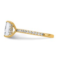 14K Yellow Gold 2 Carat Certified Lab Grown Diamond VS SI+ G+ Radiant Complete Solitaire Ring with Flair Engagement view 3