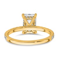 14K Yellow Gold 2 Carat Certified Lab Grown Diamond VS SI+ G+ Radiant Complete Solitaire Ring with Flair Engagement view 5