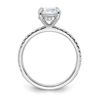 14K White Gold 2 Carat Certified Lab Grown Diamond VS SI+ G+ Round Complete Solitaire Ring with Flair Engagement view 2