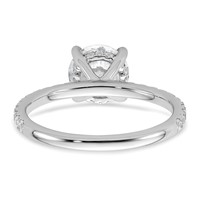 14K White Gold 2 Carat Certified Lab Grown Diamond VS SI+ G+ Round Complete Solitaire Ring with Flair Engagement view 5