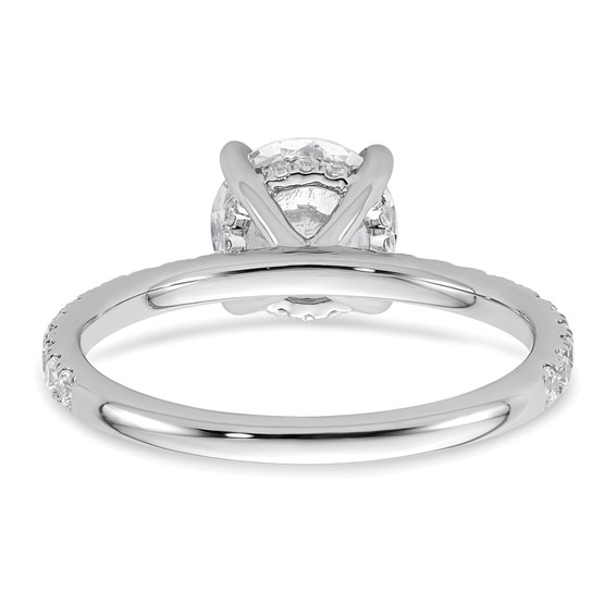 14k White Gold 2 carat Certified Lab Grown Diamond VS/SI+ G+ Round Complete Solitaire with Flair Engagement Ring
