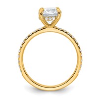 14K Yellow Gold 2 Carat Certified Lab Grown Diamond VS SI+ G+ Round Complete Solitaire Ring with Flair Engagement view 2