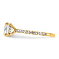 14K Yellow Gold 2 Carat Certified Lab Grown Diamond VS SI+ G+ Round Complete Solitaire Ring with Flair Engagement view 3