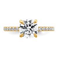 14K Yellow Gold 2 Carat Certified Lab Grown Diamond VS SI+ G+ Round Complete Solitaire Ring with Flair Engagement view 4