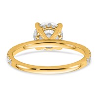 14K Yellow Gold 2 Carat Certified Lab Grown Diamond VS SI+ G+ Round Complete Solitaire Ring with Flair Engagement view 5