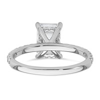 14K White Gold 2.38 Carat Certified Lab Grown Diamond VS SI+ G+ Emerald Complete Solitaire Ring with Flair Engagement view 5