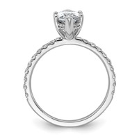 14K White Gold 2.62 Carat Certified Lab Grown Diamond VS+ F+ Marquise Complete Solitaire Ring with Flair Engagement view 2