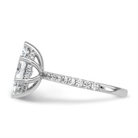 14K White Gold 2.62 Carat Certified Lab Grown Diamond VS+ F+ Marquise Complete Solitaire Ring with Flair Engagement view 3