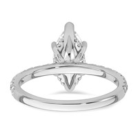 14K White Gold 2.62 Carat Certified Lab Grown Diamond VS+ F+ Marquise Complete Solitaire Ring with Flair Engagement view 5
