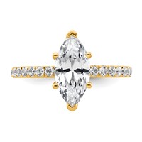 14K Yellow Gold 2.62 Carat Certified Lab Grown Diamond VS SI+ G+ Marquise Complete Solitaire Ring with Flair Engagement view 4