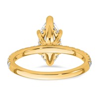 14K Yellow Gold 2.62 Carat Certified Lab Grown Diamond VS SI+ G+ Marquise Complete Solitaire Ring with Flair Engagement view 5
