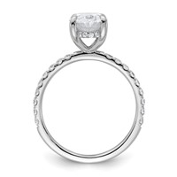 14K White Gold 2.62 Carat Certified Lab Grown Diamond VS SI+ G+ Oval Complete Solitaire Ring with Flair Engagement view 2