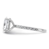 14K White Gold 2.62 Carat Certified Lab Grown Diamond VS SI+ G+ Oval Complete Solitaire Ring with Flair Engagement view 3