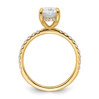 14K Yellow Gold 2.62 Carat Certified Lab Grown Diamond VS SI+ G+ Oval Complete Solitaire Ring with Flair Engagement view 2
