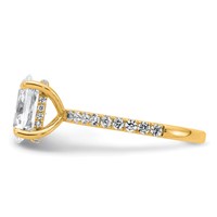 14K Yellow Gold 2.62 Carat Certified Lab Grown Diamond VS SI+ G+ Oval Complete Solitaire Ring with Flair Engagement view 3
