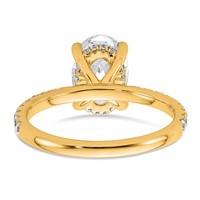 14K Yellow Gold 2.62 Carat Certified Lab Grown Diamond VS SI+ G+ Oval Complete Solitaire Ring with Flair Engagement view 5