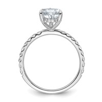 14K White Gold 2.62 Carat Certified Lab Grown Diamond VS SI+ G+ Pear Complete Solitaire Ring with Flair Engagement view 2