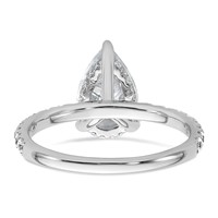 14K White Gold 2.62 Carat Certified Lab Grown Diamond VS SI+ G+ Pear Complete Solitaire Ring with Flair Engagement view 5