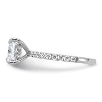 14K White Gold 2.50 Carat Certified Lab Grown Diamond VS+ F+ Princess Complete Solitaire Ring with Flair Engagement view 3