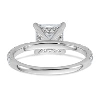 14K White Gold 2.50 Carat Certified Lab Grown Diamond VS+ F+ Princess Complete Solitaire Ring with Flair Engagement view 5