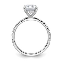 14K White Gold 2.38 Carat Certified Lab Grown Diamond VS+ F+ Radiant Complete Solitaire Ring with Flair Engagement view 2