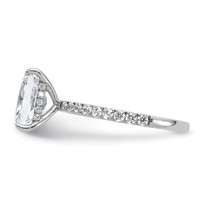 14K White Gold 2.38 Carat Certified Lab Grown Diamond VS+ F+ Radiant Complete Solitaire Ring with Flair Engagement view 3
