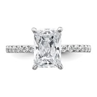 14K White Gold 2.38 Carat Certified Lab Grown Diamond VS+ F+ Radiant Complete Solitaire Ring with Flair Engagement view 4