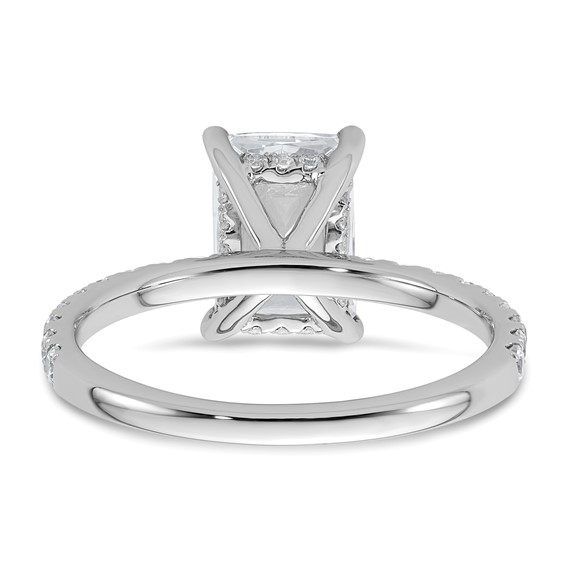 14k White Gold 2 3/8 carat Certified Lab Grown Diamond VS/SI+ G+ Radiant Complete Solitaire with Flair Engagement Ring