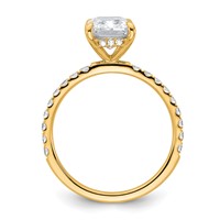 14K Yellow Gold 2.38 Carat Certified Lab Grown Diamond VS+ F+ Radiant Complete Solitaire Ring with Flair Engagement view 2