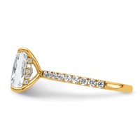14K Yellow Gold 2.38 Carat Certified Lab Grown Diamond VS+ F+ Radiant Complete Solitaire Ring with Flair Engagement view 3